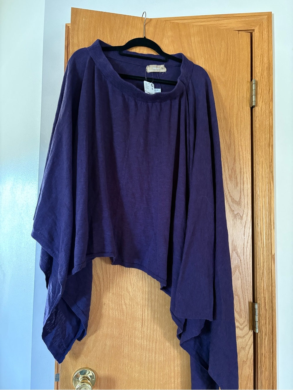 Free People Oversized Draped poncho - Deep Purple